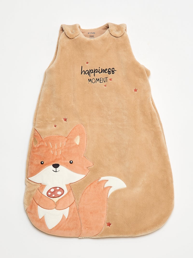 Saco de dormir cálido con mangas extraíbles con botones de presión TOG 3 Beige - Kiabi