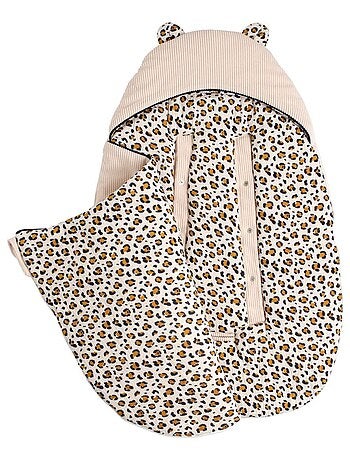 Saco de dormir con 5 cierres en terciopelo de pana e interior en gasa de - SAUTHON