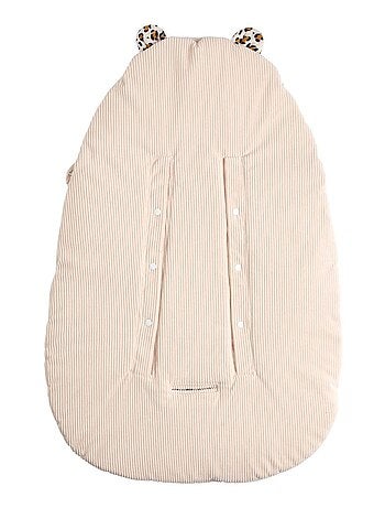 Saco de dormir con 5 cierres en terciopelo de pana e interior en gasa de - SAUTHON