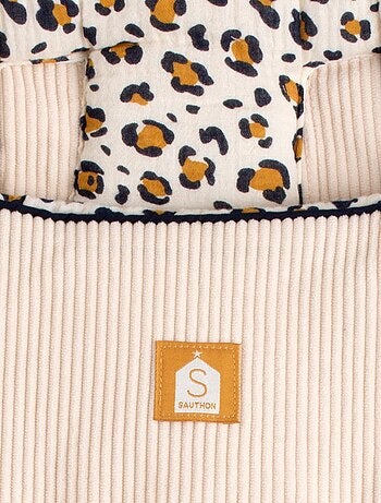 Saco de dormir con 5 cierres en terciopelo de pana e interior en gasa de - SAUTHON