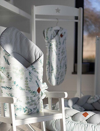 Saco de dormir de algodón forrado multicolor, eucalyptus - SEVIRA KIDS