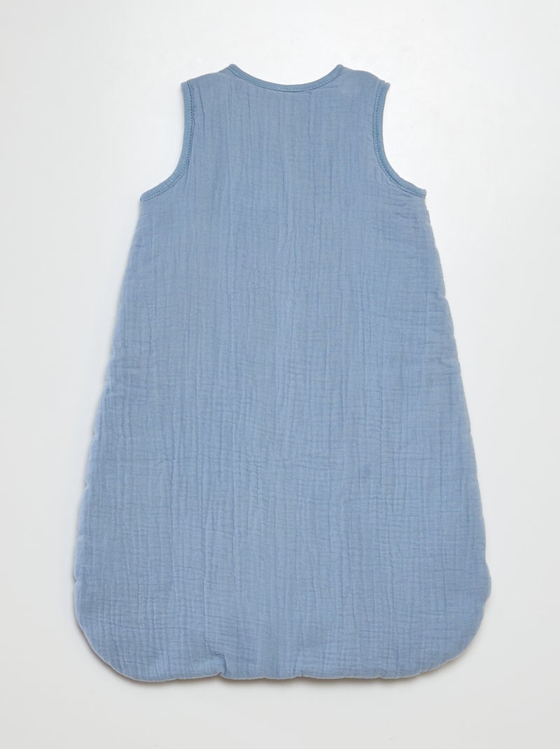 Saco de dormir de doble gasa de algodón sin mangas TOG 2 AZUL - Kiabi