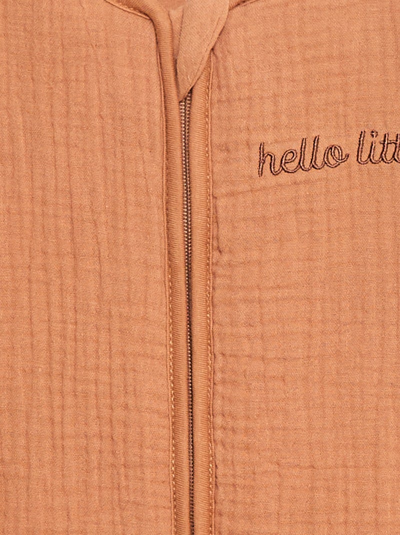 Saco de dormir de doble gasa de algodón sin mangas TOG 2 Marron - Kiabi