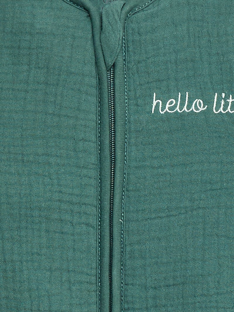 Saco de dormir de doble gasa de algodón sin mangas TOG 2 Verde - Kiabi