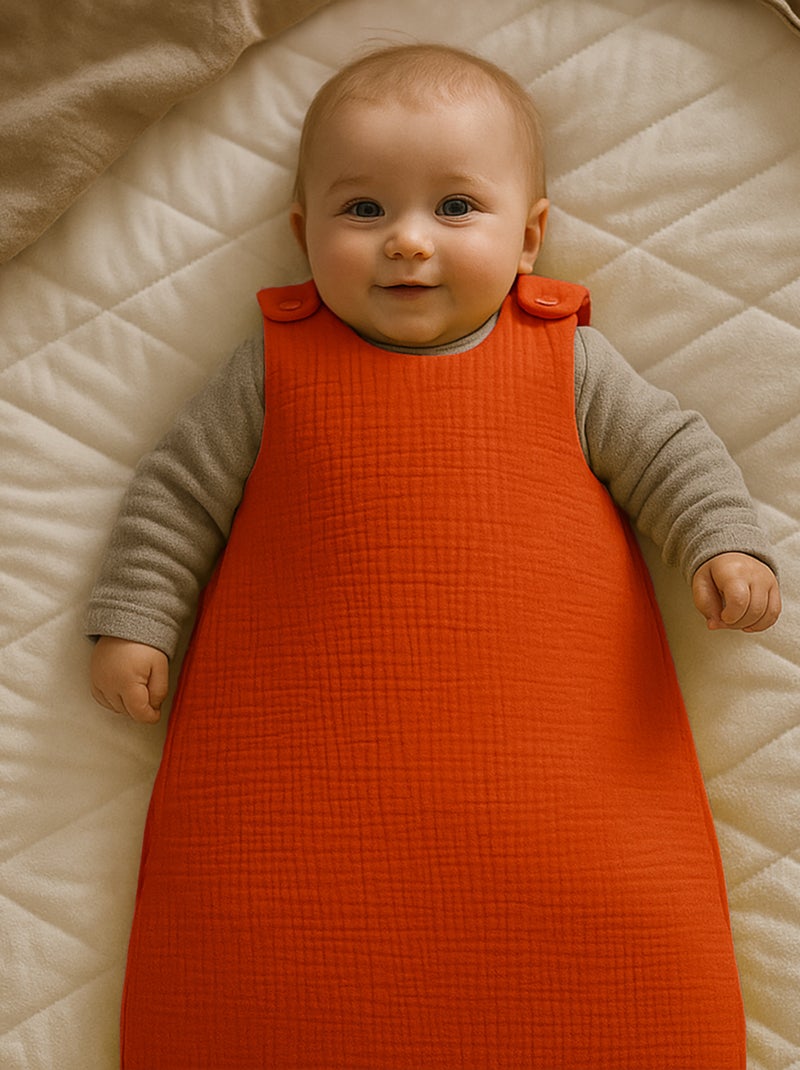 Saco de dormir de invierno de algodón orgánico Rojo - Kiabi