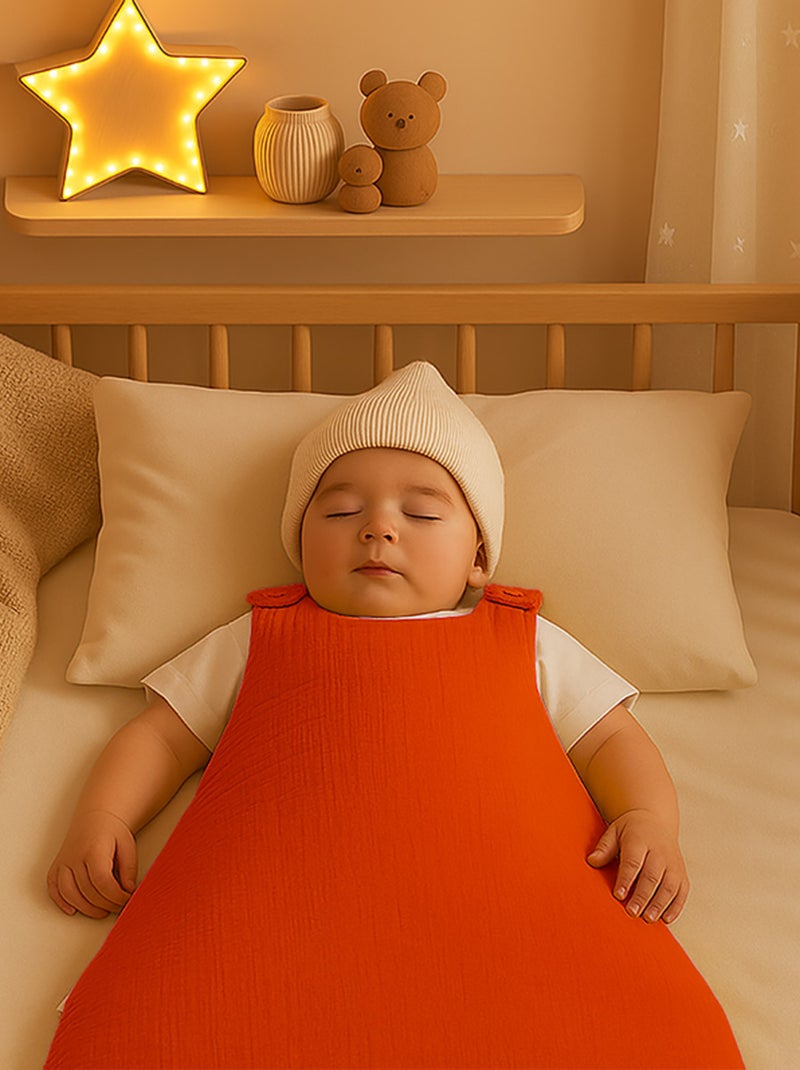 Saco de dormir de invierno de algodón orgánico Rojo - Kiabi