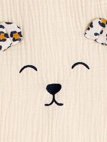Saco de dormir de invierno para bebé en gasa de algodón con detalles de estampado - SAUTHON
