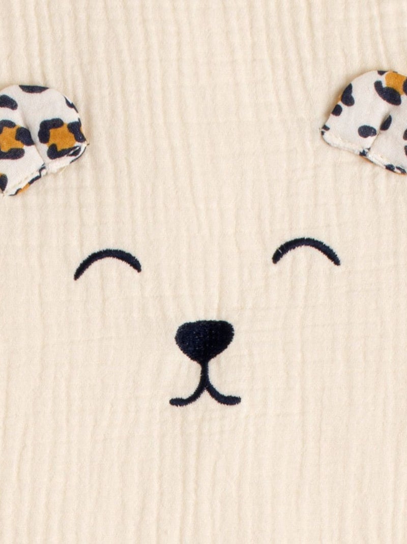 Saco de dormir de invierno para bebé en gasa de algodón con detalles de estampado - SAUTHON Crudo - Kiabi