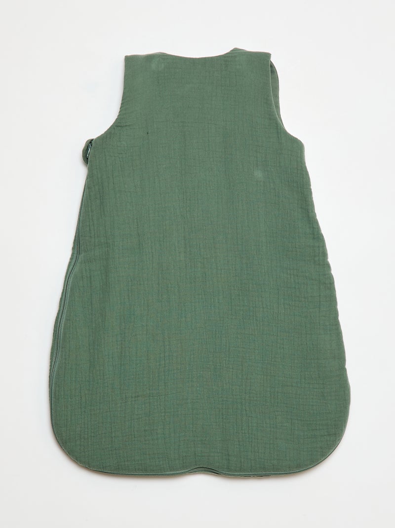 Saco de dormir de muselina de algodón con mangas desmontables TOG 2,5 Verde - Kiabi