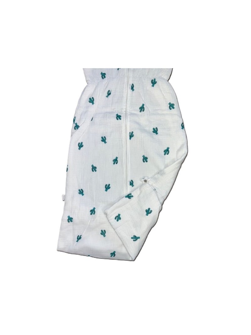 Saco de dormir de muselina ligero "CACTUS" LES CHATOUNETS Blanco Verde - Kiabi