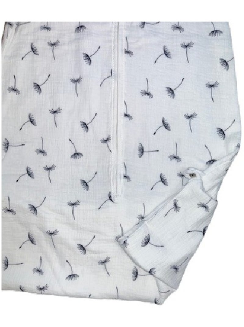 Saco de dormir de muselina ligero "LOTUS" LES CHATOUNETS Blanco Negro - Kiabi