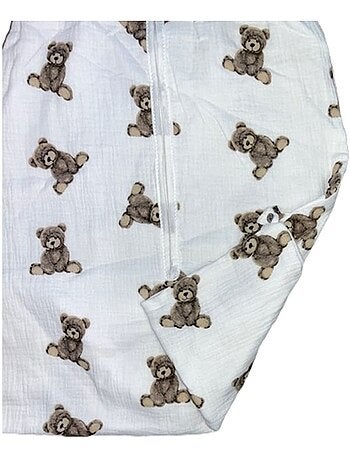 Saco de dormir de muselina ligero "Oso" Les Chatounets