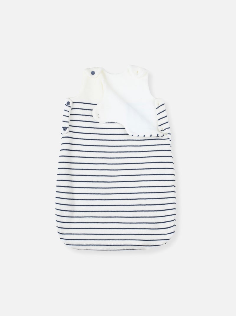 Saco de Dormir de Punto Bobo Blanco Azul - Kiabi