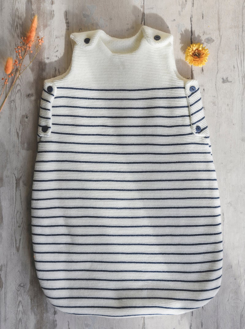 Saco de Dormir de Punto Bobo Blanco Azul - Kiabi