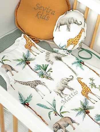 Saco de dormir de satén de algodón sin mangas tog 2, safari | SEVIRA KIDS