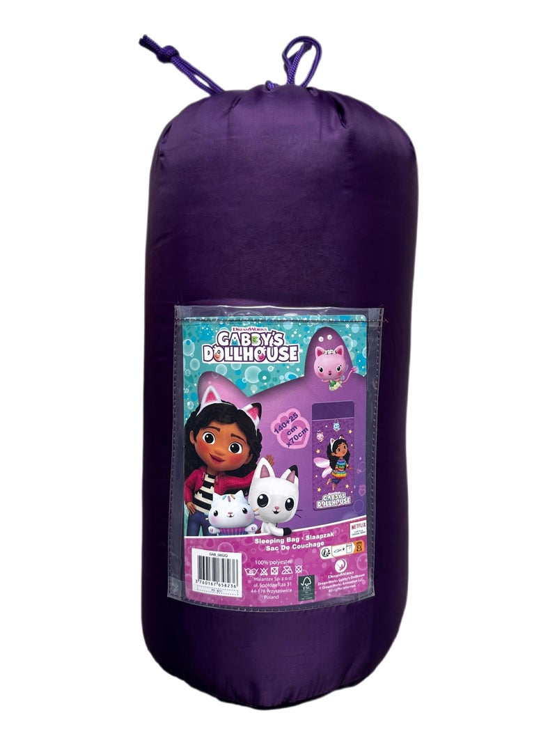 Saco de dormir infantil Gabby y La Casa Mágica, cama supletoria 165 x 70 cm Violeta - Kiabi