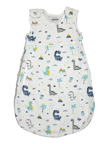 Saco de dormir ligero de muselina para bebé "DINO" LES CHATOUNETS