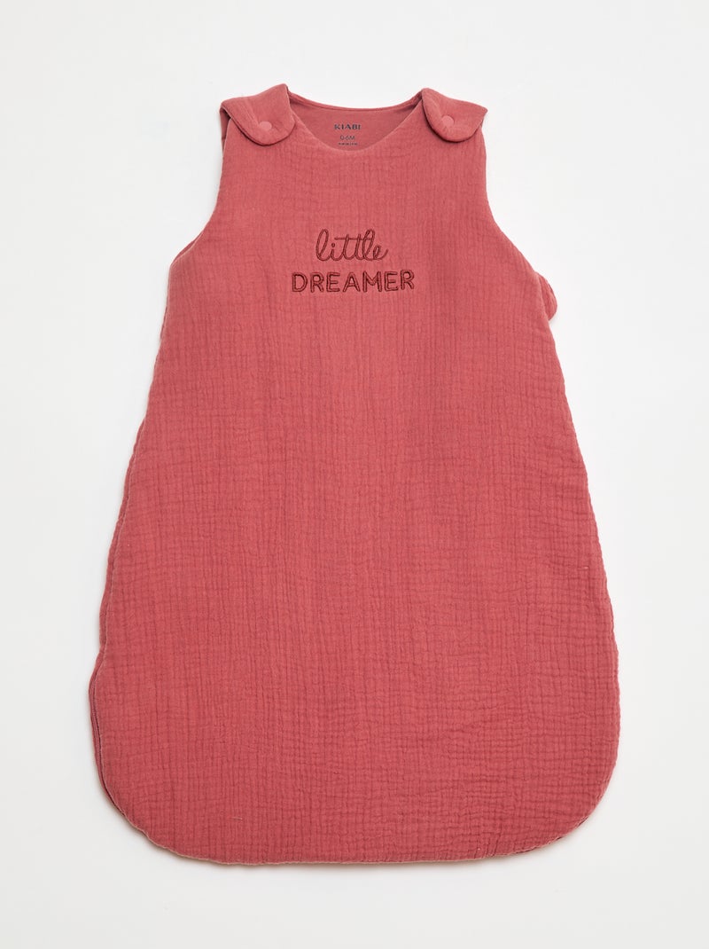 Saco de dormir para bebé de gasa de algodón con mangas desmontables TOG 2,5 Rosa - Kiabi