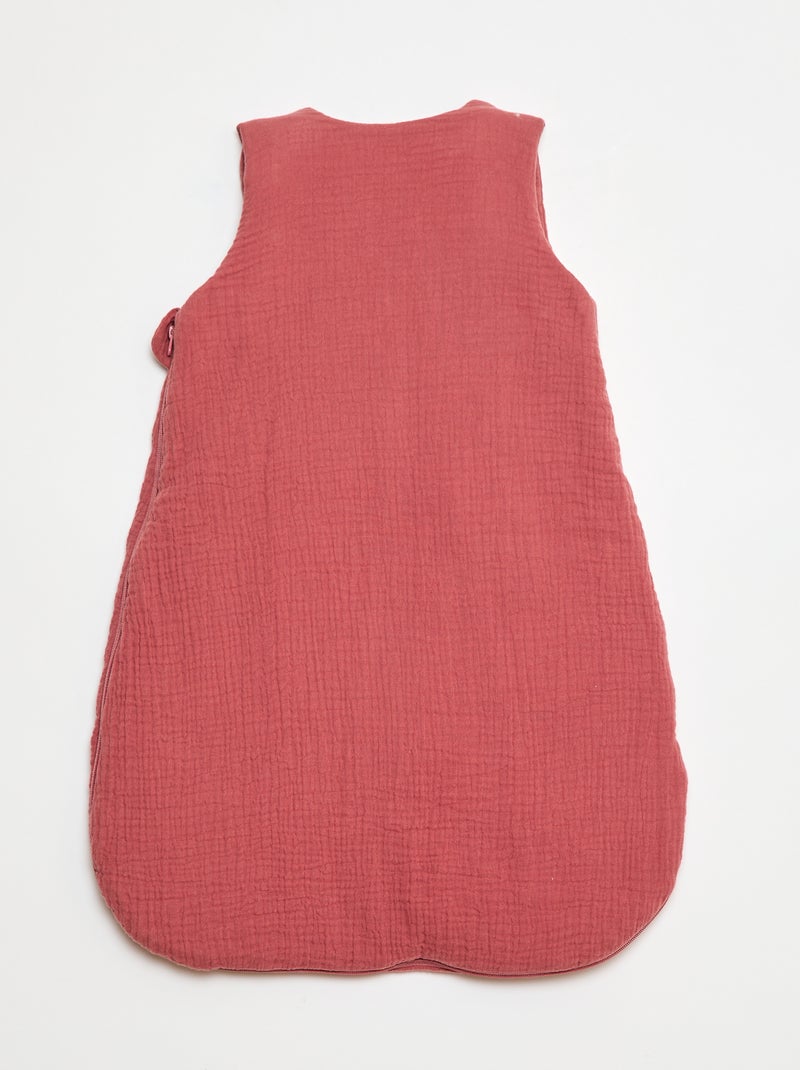 Saco de dormir para bebé de gasa de algodón con mangas desmontables TOG 2,5 Rosa - Kiabi