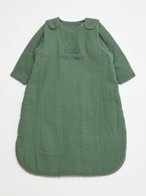 Saco de dormir para bebé de gasa de algodón con mangas desmontables TOG 2,5 - Kiabi Saco de dormir para bebé de gasa de algodón con mangas desmontables TOG 2,5 - Kiabi