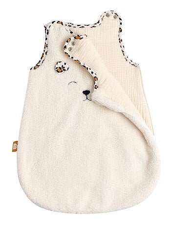 Saco de dormir para bebé recién nacido de invierno en sherpa con detalles de estampado - SAUTHON