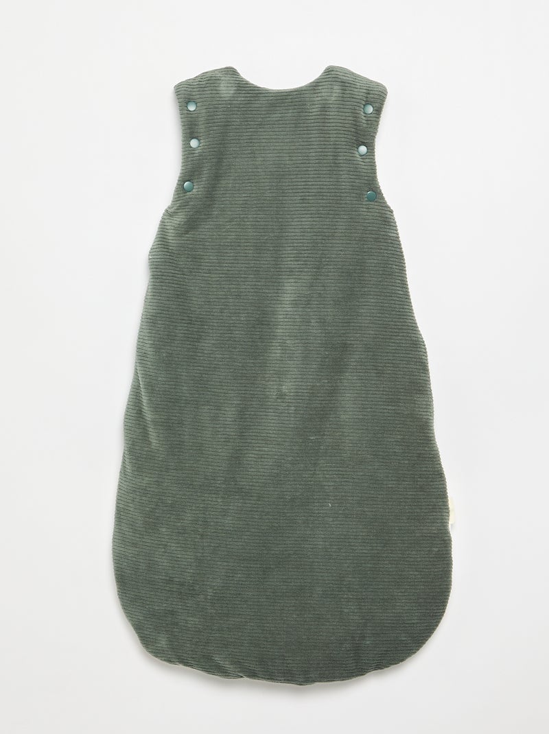 Saco de dormir 'Petit Béguin' de terciopelo con mangas extraíbles Verde - Kiabi