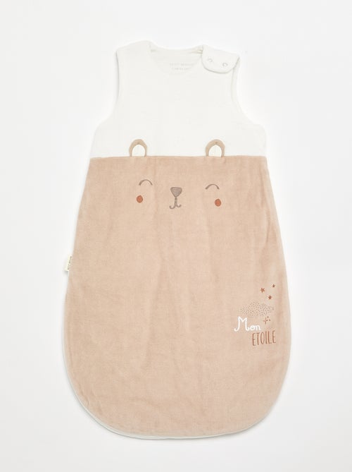 Saco de dormir 'Petit Béguin' sin mangas con aspecto de terciopelo - Kiabi
