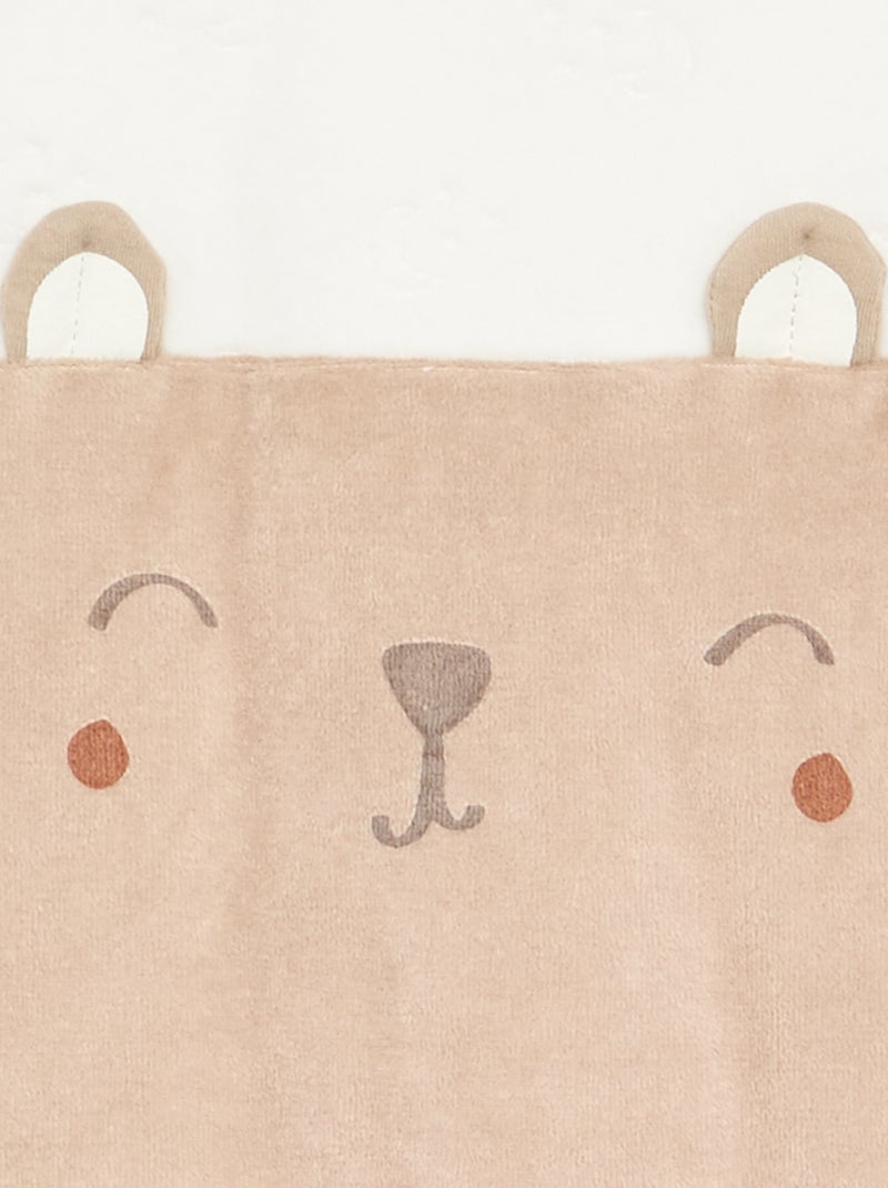 Saco de dormir 'Petit Béguin' sin mangas con aspecto de terciopelo Beige - Kiabi