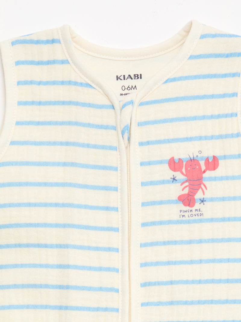 Saco de dormir sin mangas animado en gasa de algodón TOG 1 Beige - Kiabi