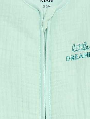 Saco de dormir sin mangas con cremallera en algodón