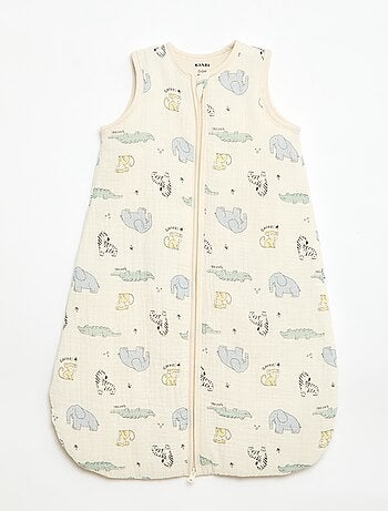 Saco de dormir sin mangas con cremallera en algodón