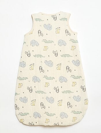 Saco de dormir sin mangas con cremallera en algodón