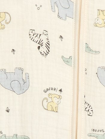 Saco de dormir sin mangas con cremallera en algodón