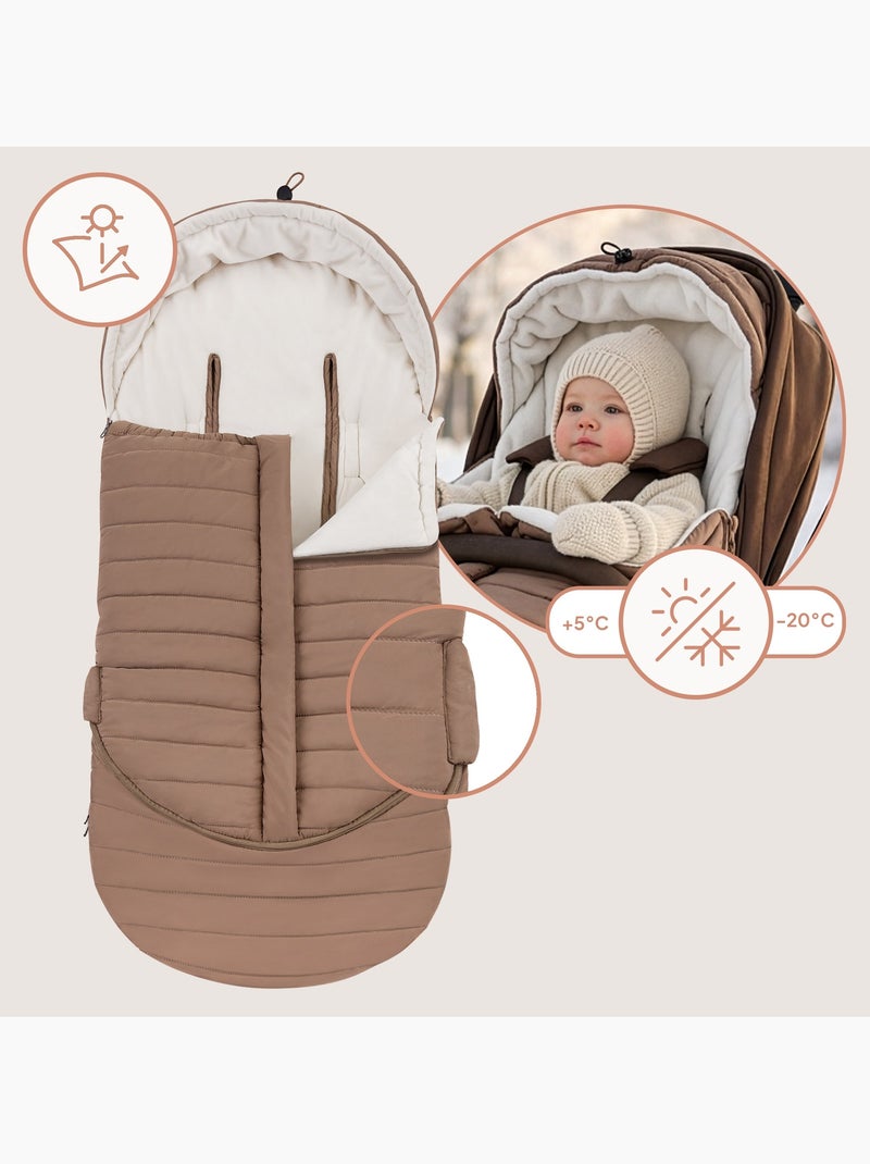 Saco para cochecito LIONELO Oli - Universal - Impermeable - +5 a -20 °C - Filtro UV Beige - Kiabi