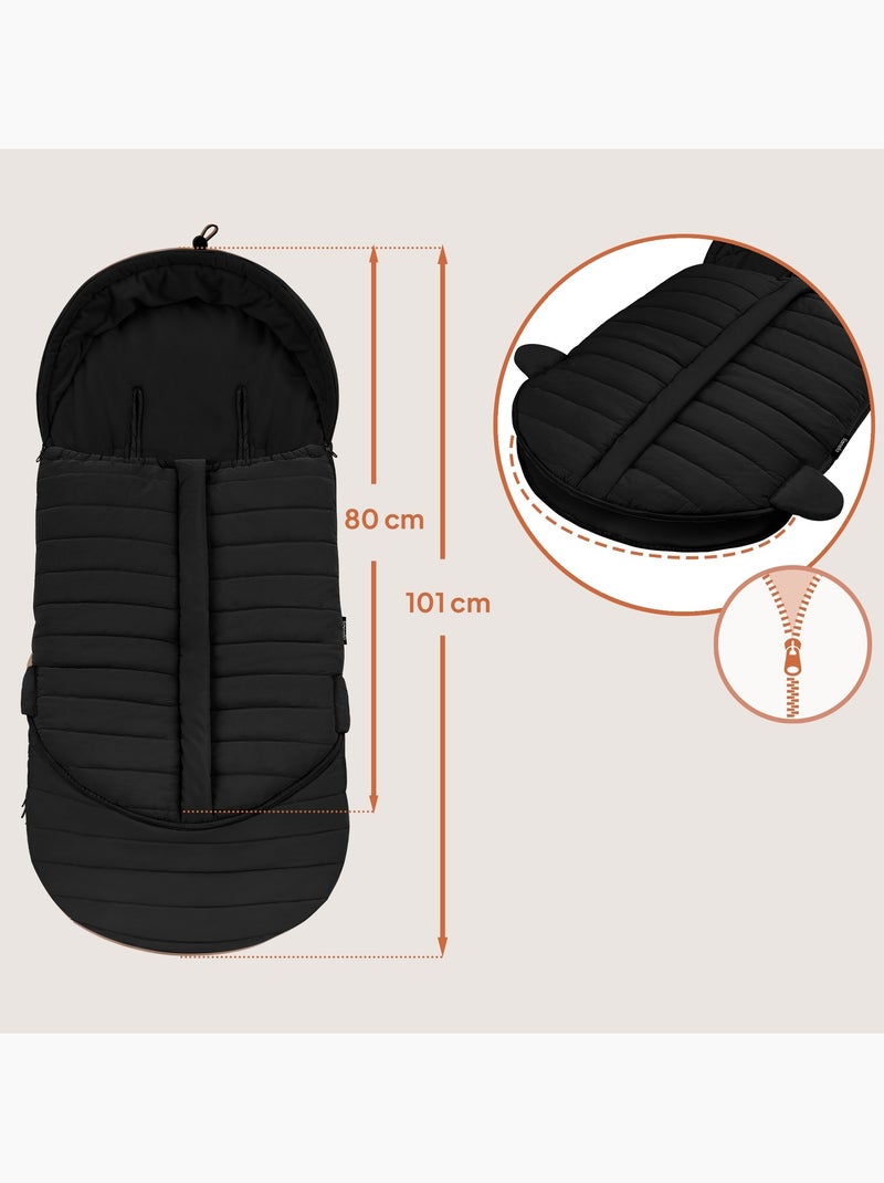 Saco para cochecito LIONELO Oli - Universal - Impermeable - +5 a -20 °C - Filtro UV Negro - Kiabi