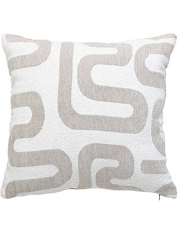Safina cojín jacquard de lino beige 40x40cm