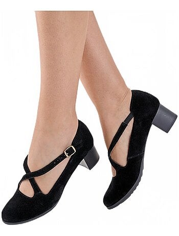 Tacones anchos de piel confort - Afibel