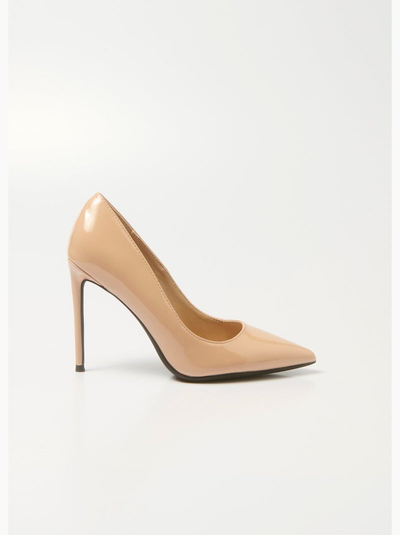 Salón stiletto de charol con tacón de aguja - AFIBEL Beige - Kiabi