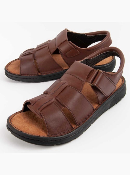 Sandalia Casual Cuero Purapiel - Kiabi