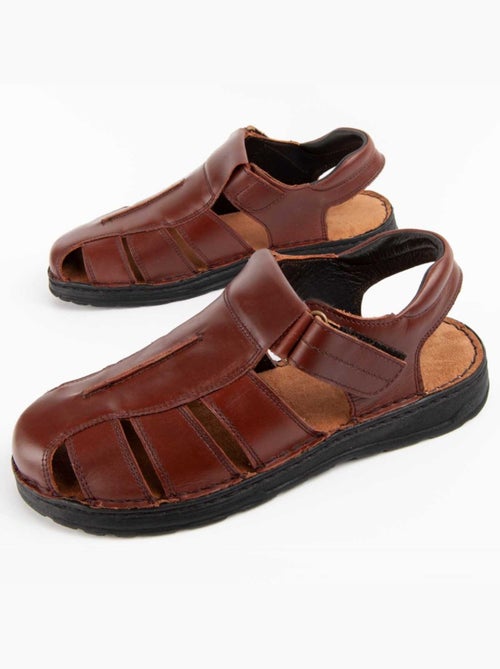 Sandalia Casual Cuero Purapiel - Kiabi