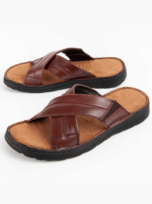 Sandalia Casual Cuero Purapiel - Kiabi