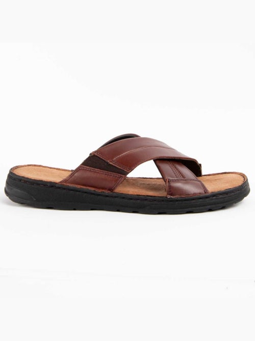 Sandalia Casual Cuero Purapiel - Kiabi