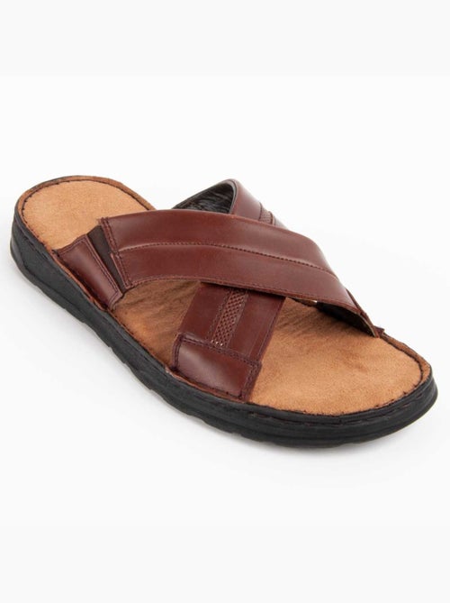 Sandalia Casual Cuero Purapiel - Kiabi