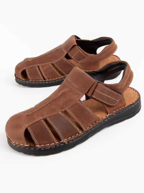 Sandalia Casual Cuero Purapiel - Kiabi