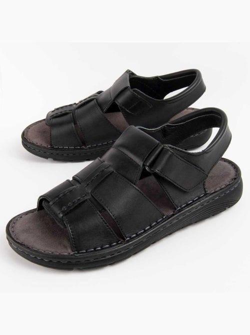 Sandalia Casual Cuero Purapiel - Kiabi