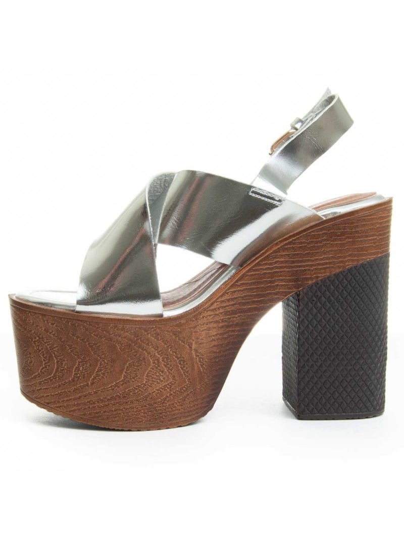 Sandalia Casual Sintetico Montevita Plata - Kiabi