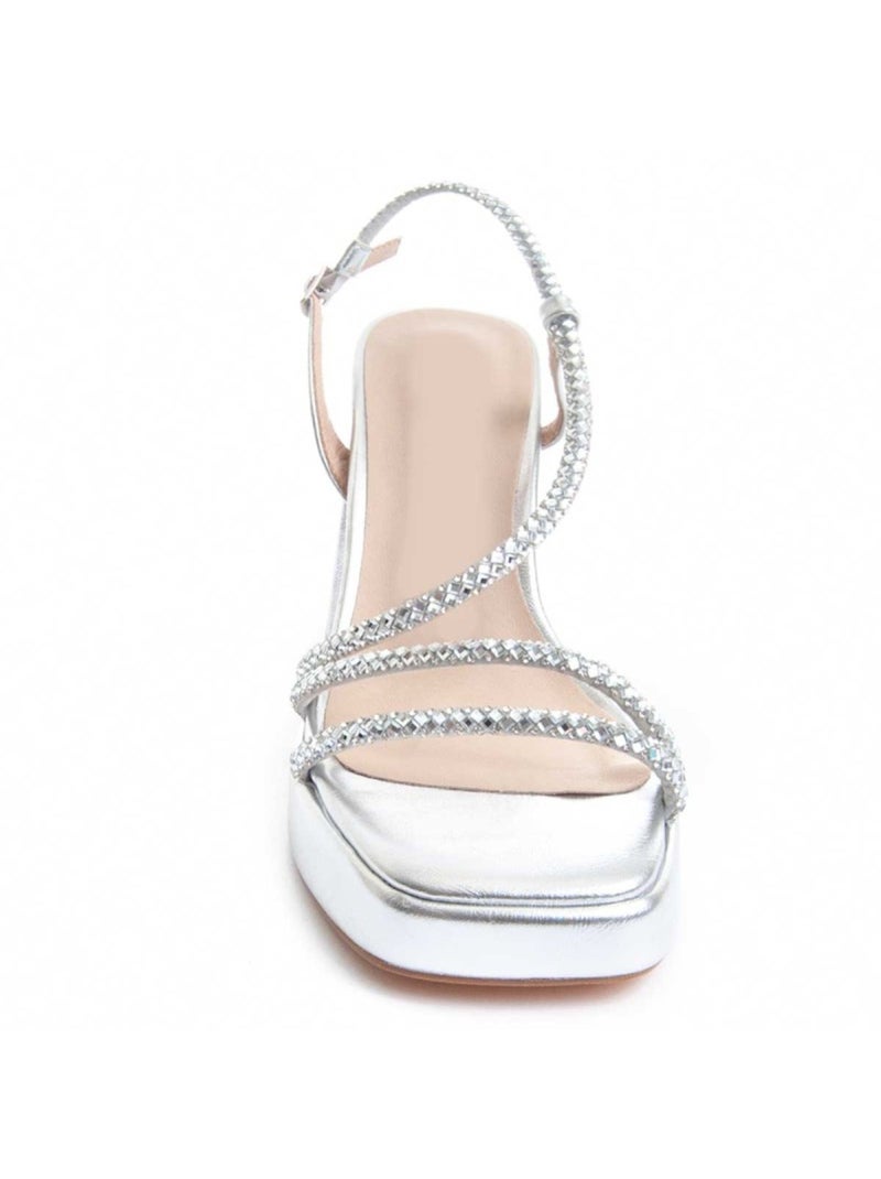 Sandalia Casual Sintetico Montevita Plata - Kiabi