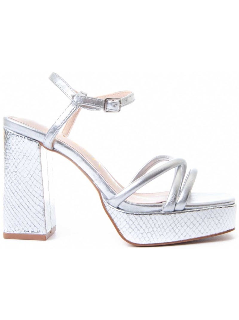 Sandalia Casual Sintetico Montevita Plata - Kiabi