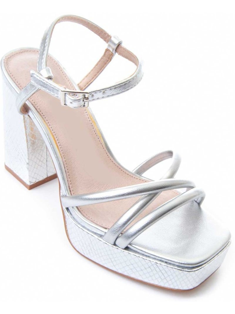 Sandalia Casual Sintetico Montevita Plata - Kiabi