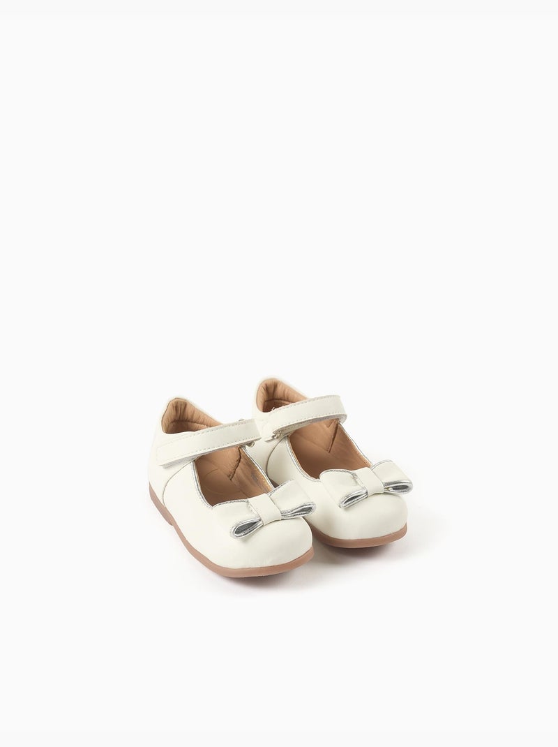 Sandalia cómoda y práctica de piel Blanco - Kiabi